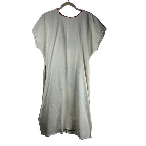 Zaros Artesanias Vestido/Kimonas Hand Made Embroidered Dress White Sz L hippie - Picture 8 of 11